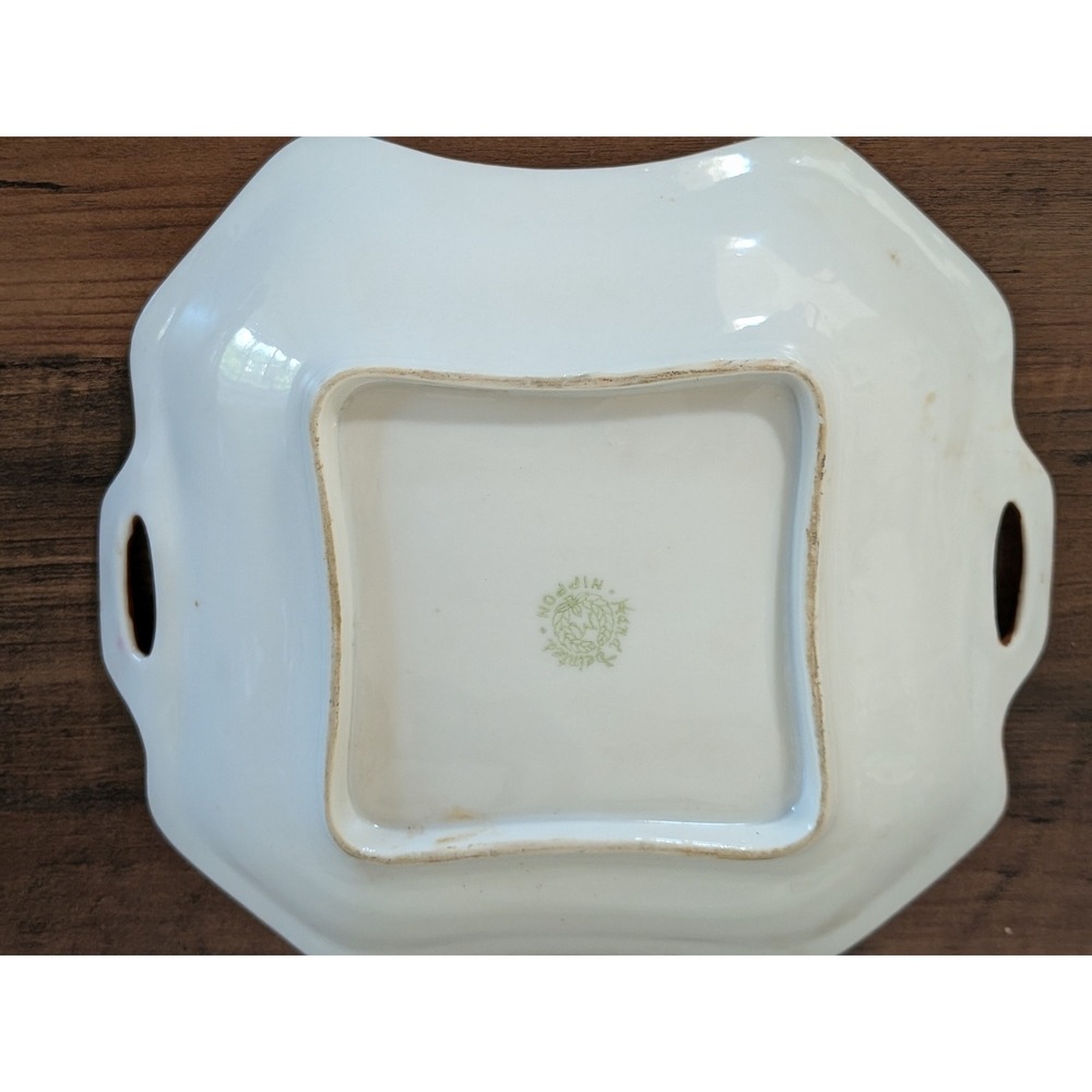 Antique Nippon Hand Painted Windmill Scenic Tray Handled Dish - Picture 4 of 11